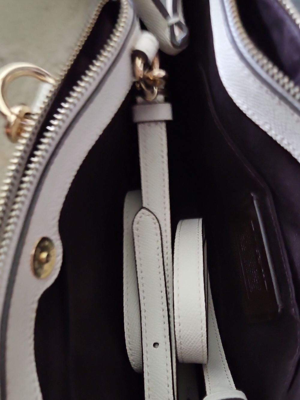 Coach Two-Tone Signature Satchel in Beige and Cream - Picture 7 of 12